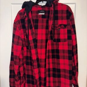Original Use Red and Black Plaid Shirt